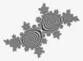 Julia set with Siegel disc (elliptic case)