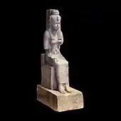 Statue of the goddess Raet-Tawy; 332–30 BC; limestone; 46 × 13.7 × 23.7 cm; Louvre
