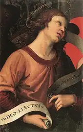 Angel Holding a Phylactery (57 x 36&nbsp;cm., Louvre, Paris)
