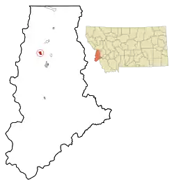 Location of Pinesdale, Montana