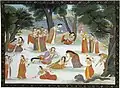 Re-Enacting Krishna's marvellous Deeds, Folio from the Bhagavata Purana series ascribed to a Master of the first generation after Manaku and Nainsukh. India, c. 1780-1785