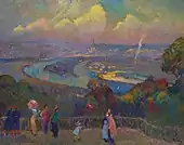 Rouen, La Seine, Vue depuis le Hauteurs de Caudbec, oil on canvas, 73.7 × 92.4 cm