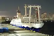 The second-generation Sarubia Maru&nbsp;[ja] on the Tokyo—Kōzu-shima route that Hodaka took on his way to Tokyo