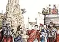 Saint Caesarius deacon denounces human sacrifice in Terracina.