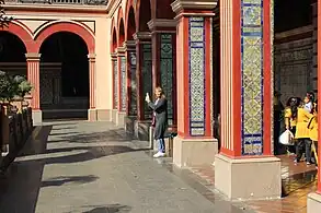 The Sevillian azulejos dated to 1606 in the cloister