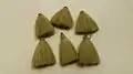 Six white horse hair tassels
