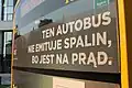 Ad informing about the environmentally friendly driveline of buses used by operator MZA Warszawa