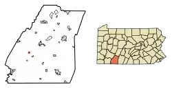 Location of New Centerville in Somerset County, Pennsylvania.