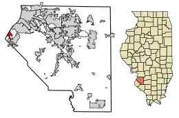 Location of East Carondelet in St. Clair County, Illinois.