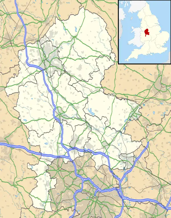 Mow Cop is located in Staffordshire
