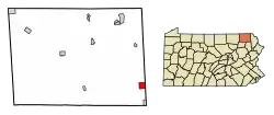 Location of Union Dale in Susquehanna County, Pennsylvania.