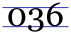 horizontal guidelines with a zero touching top and bottom, a three dipping below, and a six cresting above the guidelines, from left to right