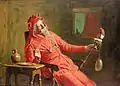 The Court Jester by John Watson Nicol, 1895, oil on canvas, 41 × 57&nbsp;cm. (16.1 × 22.4 in.)