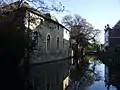 The restored Old Malthouse on the Castle Mill Stream and Tidmarsh Lane, dating from the early 19th century.