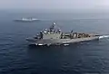 USS Ashland transits the East China Sea with ROKS Dae Jo-yeong  during a photo exercise March 27, 2014.