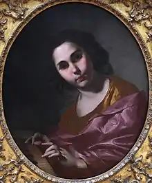 Woman Playing the Clavichord (La Joueuse de clavicorde) 1645-1650 by Bernardo Cavallino