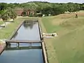 Close-up of the moat around Fort Pulaski