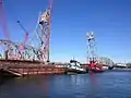 The bridge being deconstructed in March 2012