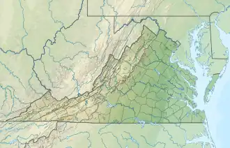 Map showing the location of George Washington Birthplace National Monument