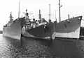 Northampton, Springfield and Newport News await disposal at Philadelphia Naval Yard in October 1978.
