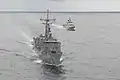USS&nbsp;Rodney M. Davis alongside KDB Darulaman during CARAT 2014.