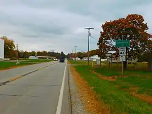U.S. Route 136 westbound entering Colchester