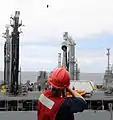 Shot line firing from USS&nbsp;Freedom to USNS&nbsp;Guadalupe, 2010.
