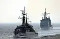 PNS Shahjahan, transiting with USS&nbsp;Mobile Bay in 2011.