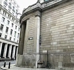 Longshot of the Bank showing security camera directly above