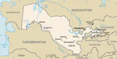 Image 14Map of Uzbekistan (from History of Uzbekistan)