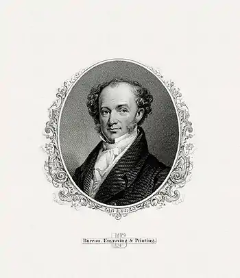 Image 1Martin Van BurenEngraving credit: Bureau of Engraving and Printing; restored by Andrew ShivaMartin Van Buren (December&nbsp;5, 1782&nbsp;– July&nbsp;24, 1862) was an American statesman who served as the eighth president of the United States from 1837 to 1841. A founder of the Democratic Party, he won the 1836 presidential election with the endorsement of popular outgoing President Andrew Jackson and the organizational strength of his party. He lost his 1840 reelection bid to the Whig Party nominee William Henry Harrison, thanks in part to the poor economic conditions surrounding the Panic of 1837, a financial crisis that touched off a major depression. This line engraving of Van Buren was produced around 1902 by the Department of the Treasury's Bureau of Engraving and Printing (BEP) as part of a BEP presentation album of the first 26 presidents.More selected pictures