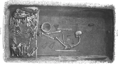 Sketch from his diary published in 1889 about the Bj&nbsp;581 gravesite