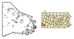 Location of Allenport in Washington County, Pennsylvania.