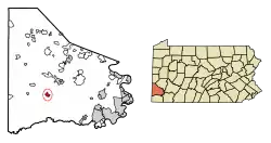 Location of Green Hills in Washington County, Pennsylvania.