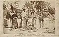 Miners and their wives posing with the finders of the Welcome Stranger Nugget