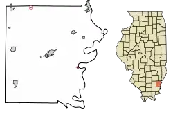 Location of Maunie in White County, Illinois.