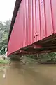 Side view of the bridge showing its underside