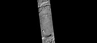 CTX camera (on Mars Reconnaissance Orbiter) image of Escalante Crater.  Dunes are visible near the bottom of the image.