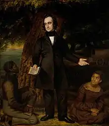 Picture of Victorian man with two children either side.