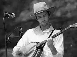 Playing five-string banjoOssipee Valley Music Festival in Hiram, MaineJuly 25, 2014.