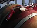 bung in bunghole of a wine barrel
