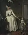 His wife Maria Kops with their daughter  Catharina Hillegonda, who later married Johannes Enschedé III.