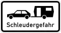 Hazardous Sidewinds for cars with caravans/trailers