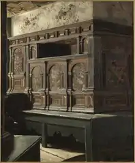 Charles IX's bedchamber at Gripsholm (Painting by Emma Sparre&nbsp;[sv], 1884)