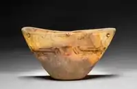 Carved travertine vessel with an incised pattern, 12th–3rd century&nbsp;BCE